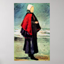 Fisherwoman on the shore by Vincent van Gogh Posters