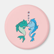 Fishes In Love Fridge Magnet