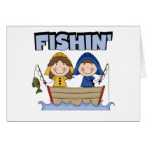 Fishin' Boat T-shirts and Gifts Greeting Cards