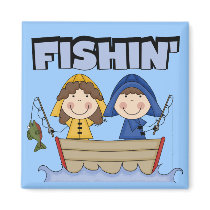 Fishin' Boat T-shirts and Gifts Fridge Magnet