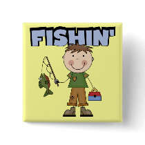 Fishin' Boy Tshirts and Gifts Pinback Buttons