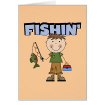 Fishin' Boy Tshirts and Gifts Greeting Cards