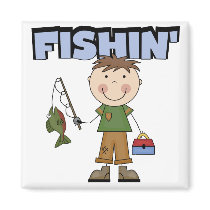 Fishin' Boy Tshirts and Gifts Refrigerator Magnets