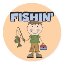 Fishin' Boy Tshirts and Gifts Stickers