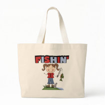Fishin' Girl T-shirts and Gifts Canvas Bags