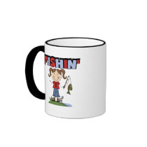 Fishin' Girl T-shirts and Gifts Coffee Mugs