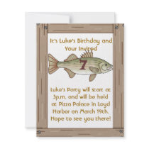 Fishing 7th Birthday Party Boys Invitation