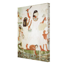 Fishing and fowling in the marshes gallery wrap canvas