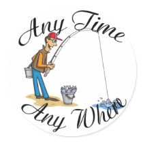 Fishing any time sticker