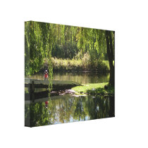 "Fishing Around" Stretched Canvas Print