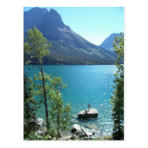Fishing at St. Mary Lake - Postcard