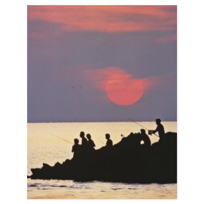Fishing at Sunset Flyer Design by animalpark