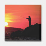 Fishing at sunset, Hockamok Head, Swans Island, Ma Fridge Magnets