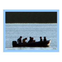 Fishing at Sunset Postcard