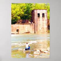 Fishing at the Old Mill Posters