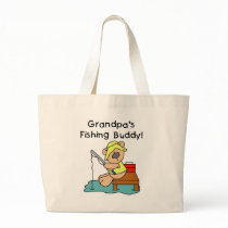 Fishing-Bear Grandpa's Fishing Buddy Tshirts Canvas Bag