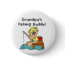 Fishing-Bear Grandpa's Fishing Buddy Tshirts Button
