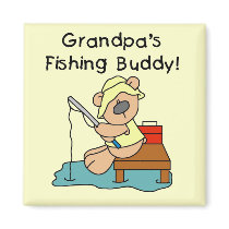 Fishing-Bear Grandpa's Fishing Buddy Tshirts Magnets