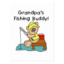 Fishing-Bear Grandpa's Fishing Buddy Tshirts Post Cards