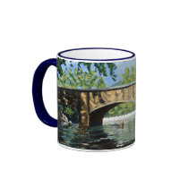 Fishing Bennett Springs Landscape Acrylic Painting Mugs