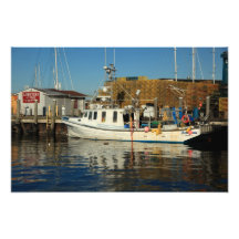 Fishing Boat and docks, Newport, Rhode Island Art Photo
