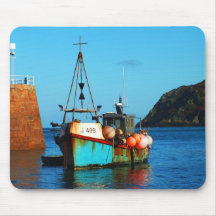 Fishing boat at Bonne Nuit, Jersey Mouse Pad