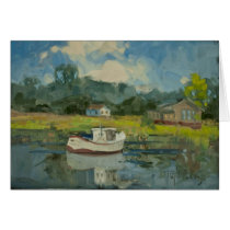 Fishing Boat in the Salt Marshes Card