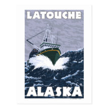 Fishing Boat Scene - Latouche, Alaska Postcards
