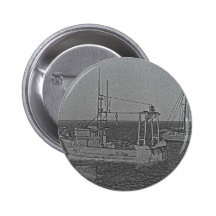 Fishing Boats Art Pinback Buttons