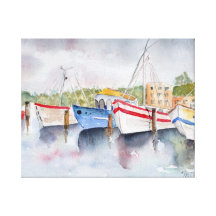 Fishing Boats at Rest Canvas Print