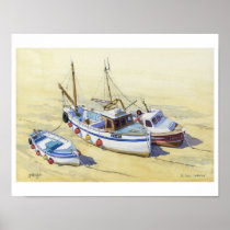 Fishing boats at St Ives, Cornwall Print