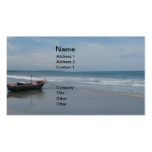 Fishing Boats at the Beach Business Card Template