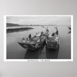 Fishing boats at twilight on the Danshui River posters