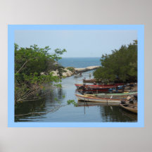Fishing Boats Negril River Jamaica Canvas Print