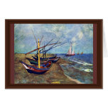 Fishing Boats On The Beach At Saintes-Maries, Fish Card