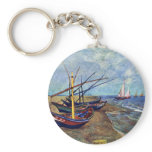 Fishing Boats On The Beach At Saintes-Maries, Fish Key Chains