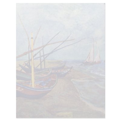 Fishing Boats On The Beach At Saintes-Maries, Fish Letterhead Template by Artcollection