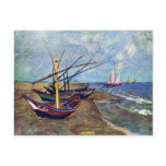 Fishing Boats On The Beach At Saintes-Maries, Fish Post Card