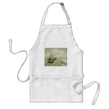 Fishing Boats on the Beach by Vincent van Gogh Apron