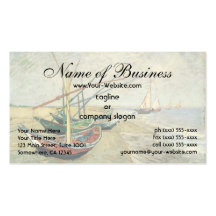 Fishing Boats on the Beach by Vincent van Gogh Business Card