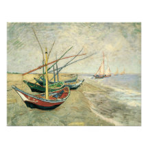 Fishing Boats on the Beach by Vincent van Gogh Invite