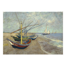 Fishing boats on the beach custom announcement