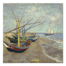 Fishing boats on the beach photo print