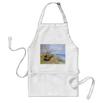 Fishing Boats on the Beach, Vincent Van Gogh Aprons