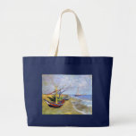 Fishing Boats on the Beach, Vincent Van Gogh Canvas Bags
