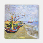 Fishing Boats on the Beach, Vincent Van Gogh Magnets