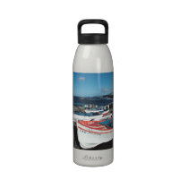 Fishing boats water bottles
