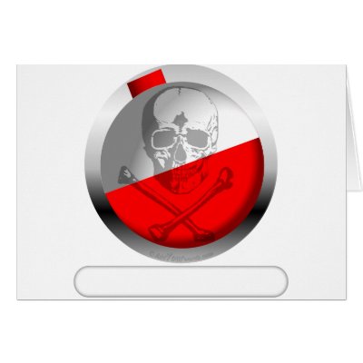 Fishing Bobber Skull and Crossbones Greeting Cards by addyourwords