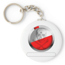 Fishing Bobber Skull and Crossbones Key Chain