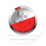 Fishing Bobber Skull and Crossbones Round Sticker